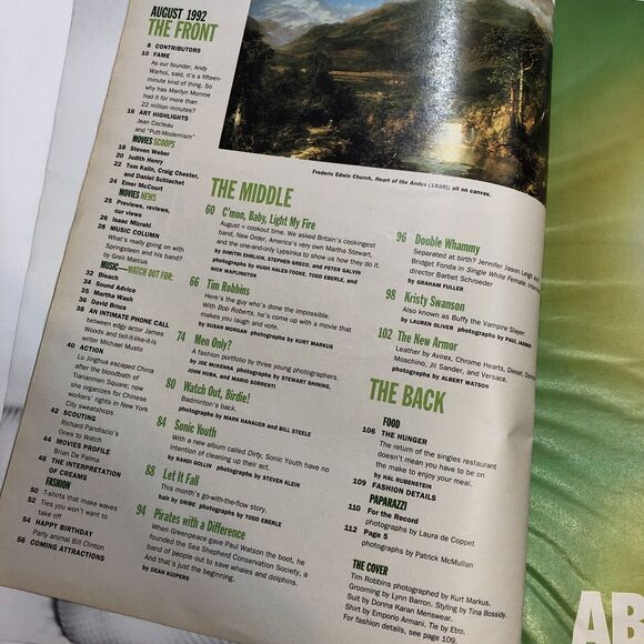 INTERVIEW Magazine, TIM ROBBINS, Sonic Youth, Martha Stewart, LYPSINKA August 92 - Picture 7 of 15